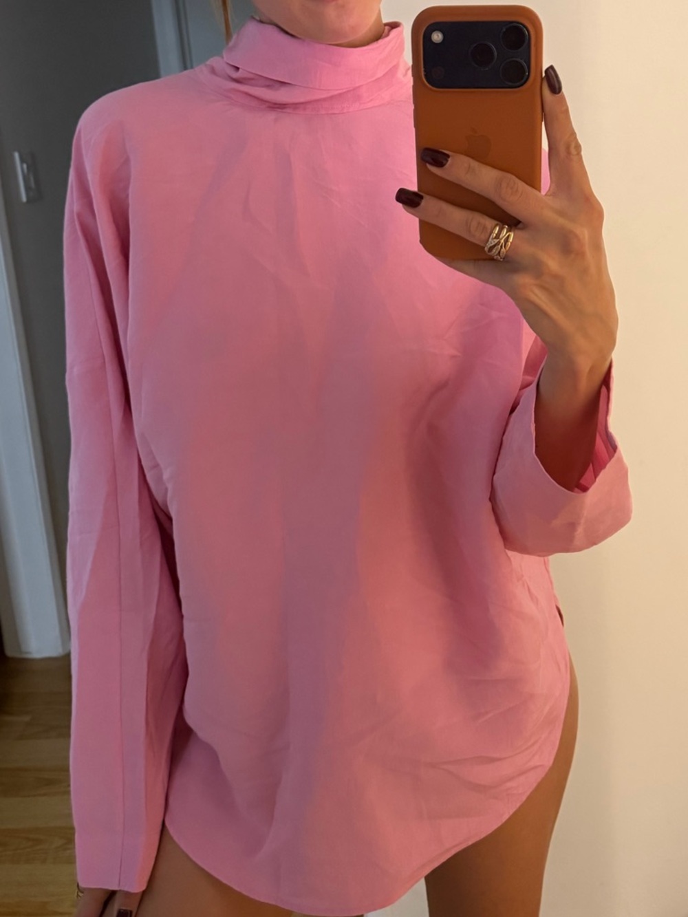 COS Pink Relaxed-Fit Long Sleeve Top